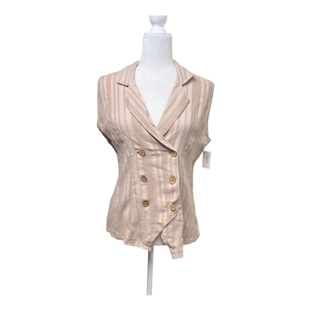 Vintage Deadstock Tan Double-Breasted Woven Tank Top